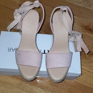 New never been worn Blush Leather Espadrilles